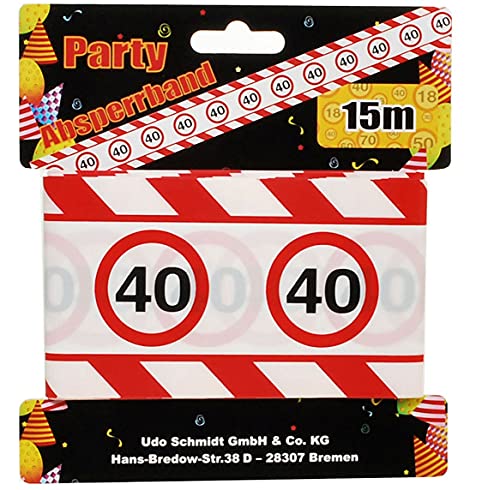 Udo Schmidt Geburtstags Absperrband 40 Jahre Party Deko Verkehrsschild Länge 15m von Udo Schmidt