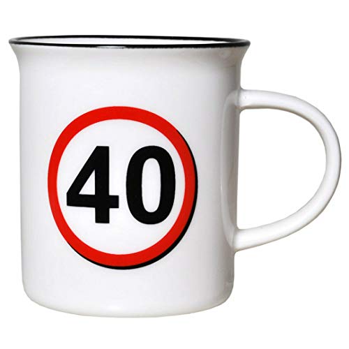 Udo Schmidt GmbH Kaffeebecher Warnschild 40" Geburtstagsgeschenk Kaffeetasse von Udo Schmidt