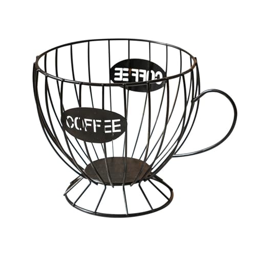 Kaffeekapselkorb, Kaffeepadständer, Kaffee Kapsel Lagerung Korb, Kaffeekorb, Halter für Kaffeekapseln, Zur Aufbewahrung Von Kaffeekapseln Und Früchten (C,Schwarz) von Ueiwffzo