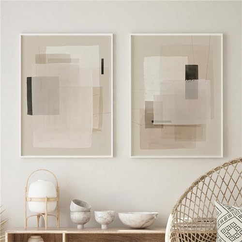 Ueiwffzo 2er Poster Set Leinwandbild Abstrakt Wandbilder Bilder Wohnzimmer, Moderne Wanddeko Ohne Rahmen Aesthetic Bilder Kunstdrucke für Schlafzimmer Decor (50x70cm) von Ueiwffzo