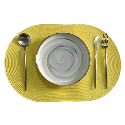 Ueiwffzo 30 * 45cm Oval Platzsets 4er Set Abwaschbar Hitzebeständig Gewebte Tischsets rutschfest Platzdeckchen für Küche, Party, Hochzeit, Weihnachten (Grasgrün) von Ueiwffzo