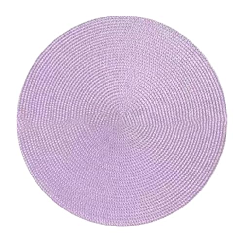 Ueiwffzo 4 Stück Tischset Rund, 38 cm gewebt Platzset Abwaschbar, Tischwäsche, Platzdeckchen für Esszimmer küche Speisetisch Hotel (Violett) von Ueiwffzo
