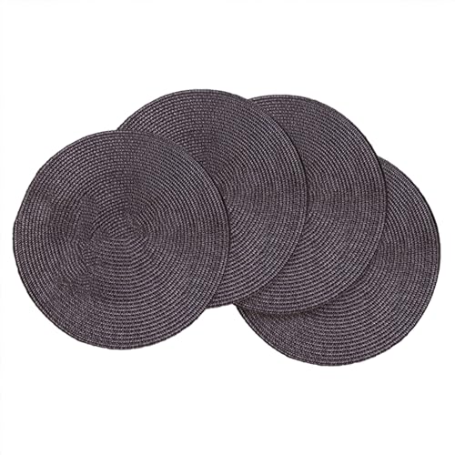 Ueiwffzo 4er/6er Set Tischsets Abwaschbar, Platzsets Rund Hitzebeständig Platzdeckchen PVC Tischuntersetzer für Küche Restaurant Dekor (Curry dunkel,4 Stück) von Ueiwffzo