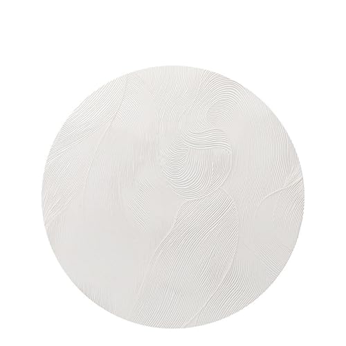 Ueiwffzo 4er Rund Tischsets Abwischbar 38cm PVC Platzset Wasserdicht Platzdeckchen Abwaschbar Platzset Platzdeckchen Platzset für Hause Küche Restaurant (Weiß) von Ueiwffzo