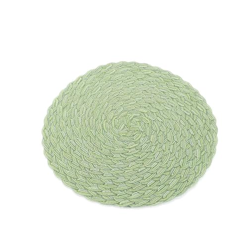 Ueiwffzo 6er Set Platzsets Abwaschbar Rund Tischsets 38cm Hitzebeständigem Tisch Tischsets Waschbar für Küche Abendessen (Grün) von Ueiwffzo