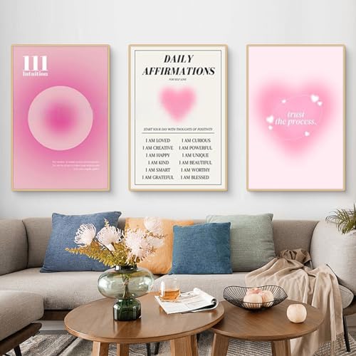 Ueiwffzo Aesthetic Poster 3er Set, Bilder Wohnzimmer, Stilvolle Aura Poster und Leinwand Kunstwerke ohne Rahmen, Premium Bilder Set für Flur Wohnzimmer Schlafzimmer Wanddeko (50 x 70 cm) von Ueiwffzo