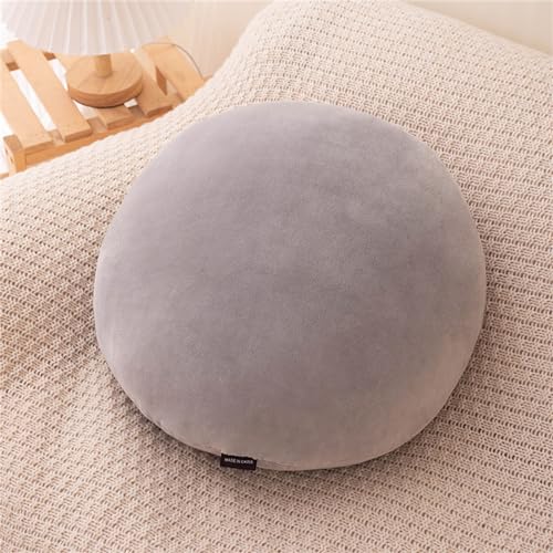 Ueiwffzo Kissen Rund Ballkissen Sofakissen Dekokissen Plüschtier Kissenfüllung Zierkissen, Kuschelkissen Flauschig Kuscheltier für Wohndekoration (Kühles Grau) von Ueiwffzo