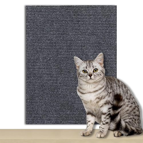 Ueiwffzo Kratzmatte Katze Selbstklebend, Kratzschutz Katze Sofa, Kratzteppich für Katze, Katzenkratzmatte für Sofa, Möbel, Tür, Wand (30 * 100cm,Dunkelgrau) von Ueiwffzo