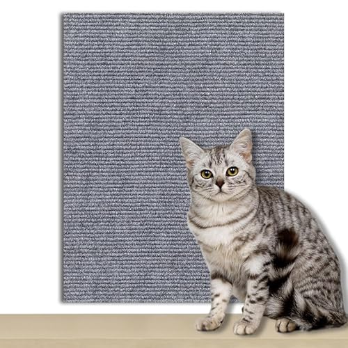 Ueiwffzo Kratzmatte Katze Selbstklebend, Kratzschutz Katze Sofa, Kratzteppich für Katze, Katzenkratzmatte für Sofa, Möbel, Tür, Wand (30 * 100cm,Hellgrau) von Ueiwffzo