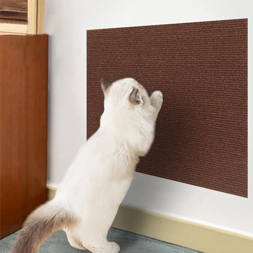 Ueiwffzo Kratzmatte Katze Wand Selbstklebend Kratzschutz Sofa Katze Kratzteppich Ecke DIY Climbing Cat Scratcher Mat AntiKratz Tape Kratzpads Katzenkratzmatte (40 * 200cm,Braun) von Ueiwffzo