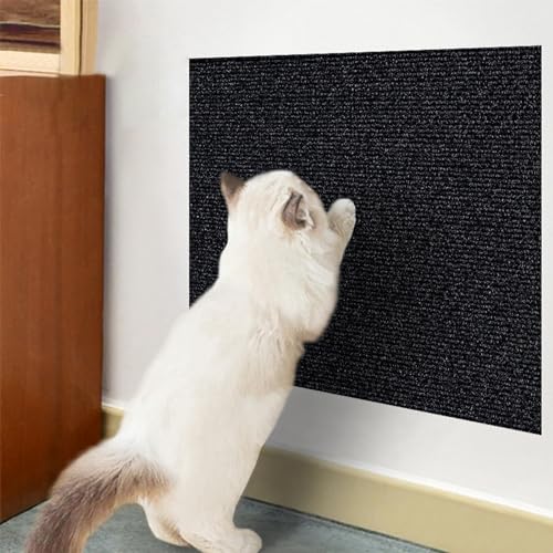 Ueiwffzo Kratzmatte Katze Wand Selbstklebend Kratzschutz Sofa Katze Kratzteppich Ecke DIY Climbing Cat Scratcher Mat AntiKratz Tape Kratzpads Katzenkratzmatte (40 * 200cm,Schwarz) von Ueiwffzo