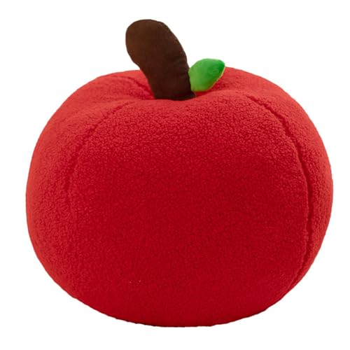 Ueiwffzo Kuschelkissen Cartoon Apfel Kissen Kuscheliges Sofakissen, Runder Plüsch-Apfel Dekokissen Kinderkissen, Weiches Sitzkissen Für Wohnzimmer, Kinderzimmer Oder Partydekoration (28cm) von Ueiwffzo