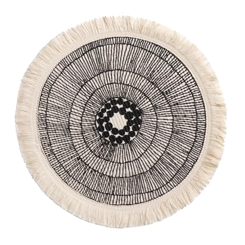 Ueiwffzo Runde Platzsets 2er Set Platzdeckchen Hitzebeständige Geflochtene Platzsets für Küchentisch 33cm Runde Waschbare Hochzeit Tischsets (1#) von Ueiwffzo