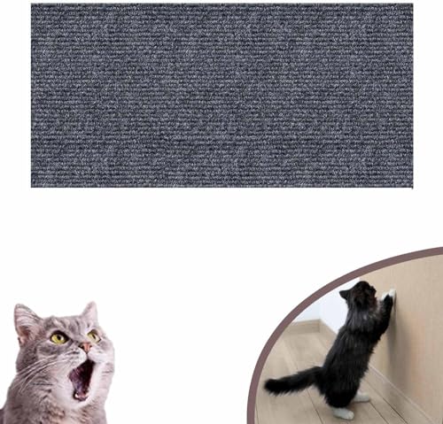 Ueiwffzo Selbstklebend Kratzteppich Katze Wand, Kratzmatte Katze, Kratzbretter Katze Wand, Kratzbrett Katzen, DIY Trimmbarer Teppich Matte Pad Katzenkratzbretter Katzenkratzmatte (40*200cm,Dunkelgrau) von Ueiwffzo