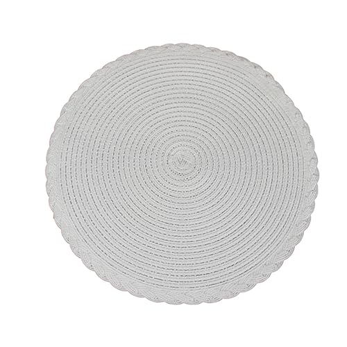 Ueiwffzo Tischsets 4er Set Rund Gewebte Platzsets Platzdeckchen rutschfest Teller-Untersetzer für Küche Esszimmer Hochzeit Bauernhaus Tisch Dekoration (B) von Ueiwffzo