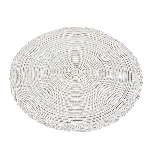 Ueiwffzo Tischsets 4er Set Rund Gewebte Platzsets Platzdeckchen rutschfest Teller-Untersetzer für Küche Esszimmer Hochzeit Bauernhaus Tisch Dekoration (C) von Ueiwffzo