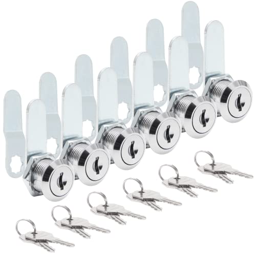 Uenhoy Nockenschlösser, gleichschließend, 16 mm, Set für Schubladen, Briefkasten, Werkzeugkasten, Wohnmobil, Aktenschrankschlösser mit Schlüssel, 6 Stück von Uenhoy