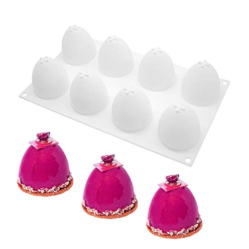 Uenmay Silikonform 3D Backform DIY Kuchenform, 8 Löcher halbes Ei Uenmay Silikonform 3D Backform DIY Kuchenform, 8 Löcher halbes Ei von Uenmay