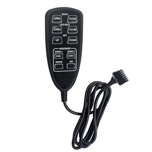 Uetmulik Power Recliner Lift Chair Raffel Systems HC 2R2B 02 Fernbedienung Handsteuerung mit 10 Tasten und Anschlussdose Combo Ersatz von Uetmulik