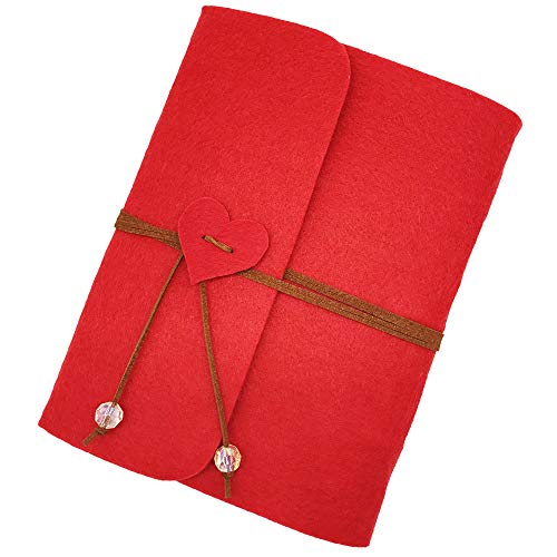 Ufamiluk Scrapbook Album DIY Fotoalben Buch Selbstklebend Foto Album für Hochzeitstag Geschenke 17.5cm x 19cm, Rot-60 Seiten von Ufamiluk