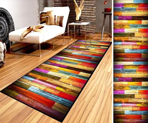 Ufamiluk küche Teppich läufer Rot Blau Beige Grün dünn küche rutschfest waschbar Lange bunt Duschvorleger für Schlafzimmer Wohnzimmer Diele Veranstaltungen 50x440cm ColorJ von Ufamiluk