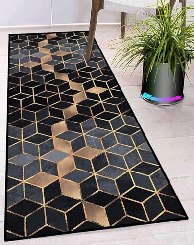 Ufamiluk läufer Teppich Modern dünn Waschbare rutschfest Geometrische Muster Sauberlaufmatte für Schlafzimmer Wohnzimmer Diele Veranstaltungen 140x250cm E von Ufamiluk