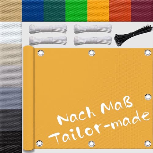 Ufamiluk sonnensegel Winterfest Balkon terrasse Windschutz wasserdicht Segeltuch Stoff balkonumrandung für die überdachung Balkon terrasse Schwimmbad 1.5x2.6m Mangogelb Ufamiluk sonnensegel Winterfest Balkon terrasse Windschutz wasserdicht Segeltuch Stoff balkonumrandung für die überdachung Balkon terrasse Schwimmbad 1.5x2.6m Mangogelb von Ufamiluk