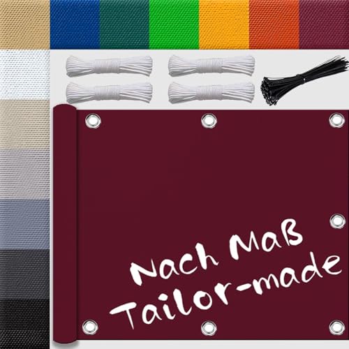 Ufamiluk sonnensegel wasserdicht 9x2.8m überdachung Balkon terrasse markisenstoff nach maß mit ösen balkonverkleidung für terrassenüberdachung Balkon überdachung Weinrot Ufamiluk sonnensegel wasserdicht 9x2.8m überdachung Balkon terrasse markisenstoff nach maß mit ösen balkonverkleidung für terrassenüberdachung Balkon überdachung Weinrot von Ufamiluk