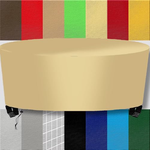 abdeckung gartenmöbel abdeckung rund winterfest wasserdicht 180x90cm 210D abdeckplane gartenmöbel schutzhülle Abdeckhaube abdeckungen terrassenmöbel gartentisch abdeckung für gartenmöbel Beige von Ufamiluk