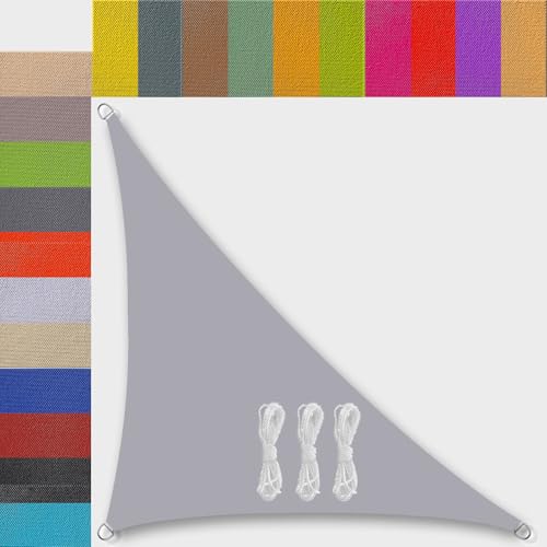 sonnensegel 1x2x2.2m Dreieck Rechter Winkel Segeltuch wasserdicht sonnensegel nach maß Balkon Regenschutz 95% UV Schutz Windschutz Überdachung Plane für Garten Terrasse Outdoor Grau von Ufamiluk