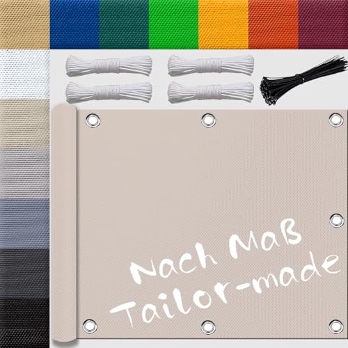 Ufamiluk sonnensegel 2.5x3m wasserdicht klein groß mini Balkon Windschutz Segeltuch Winterfest zaunblende sichtschutz für terrassenüberdachung Balkon überdachung Taupe von Ufamiluk