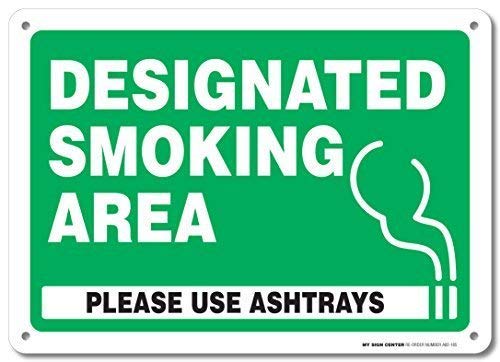 Ufcell Metallschild mit Aufschrift "Designated Smoking Area Please Use Ashtraps", 20,3 x 30,5 cm von Ufcell