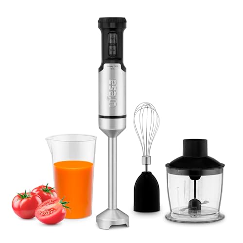 Ufesa Galaxy Max Stabmixer, Leistung 1500 W, 24 Geschwindigkeitsstufen + TURBO, 4 hocheffiziente Klingen, ergonomisches und spritzwassergeschütztes Design, Zubehör inklusive, BPA-frei von Ufesa