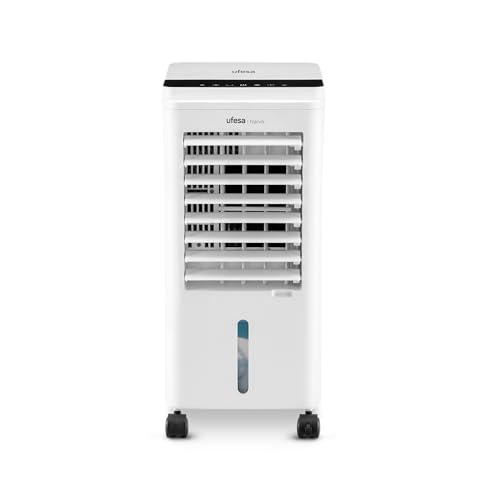 Ufesa Narvik Verdunstungskühler, 65W, Kühlfunktion und Ventilator, 3 Geschwindigkeiten, 3 Modi, Touchpanel, 5L Wassertank, 12h Timer, Waschbarer Filter, 2 Kühlakkus, Fernbedienung Ufesa Narvik Verdunstungskühler, 65W, Kühlfunktion und Ventilator, 3 Geschwindigkeiten, 3 Modi, Touchpanel, 5L Wassertank, 12h Timer, Waschbarer Filter, 2 Kühlakkus, Fernbedienung von Ufesa