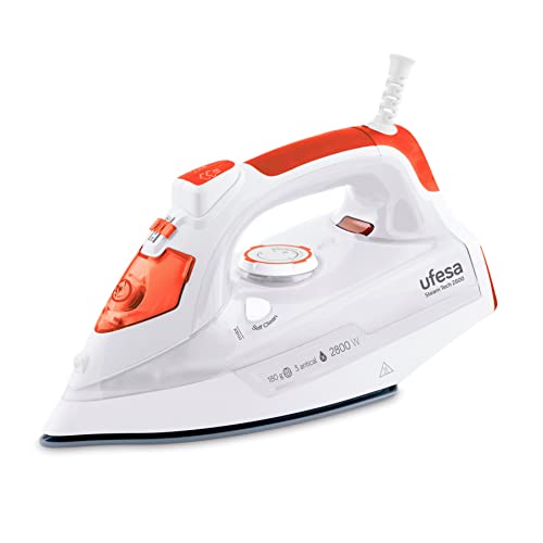Ufesa Steam Tech 2800 Bügeleisen Dampf 2800 W, Dampfleistung 0 – 30 g/min, Pressfunktion 180 g, Keramiksohle, Dampf oder Trocken, 3-faches Anti-Kalk-System, Anti-Tropfen, Amazon-Exklusiv von Ufesa