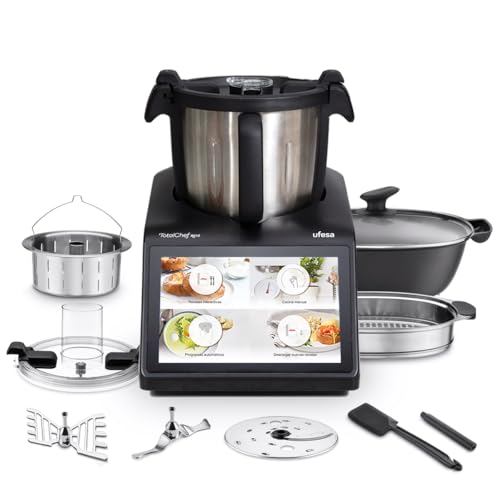 Ufesa TotalChef RK10 Intelligenter Multifunktions-Küchenroboter, 10" Touchscreen, 30 Funktionen, WIFI, Maximale Kapazität 4,5L mit Griff, Nutzkapazität 3L, Interaktiv, Waage, 15 Programme, Zubehör Ufesa TotalChef RK10 Intelligenter Multifunktions-Küchenroboter, 10" Touchscreen, 30 Funktionen, WIFI, Maximale Kapazität 4,5L mit Griff, Nutzkapazität 3L, Interaktiv, Waage, 15 Programme, Zubehör von Ufesa