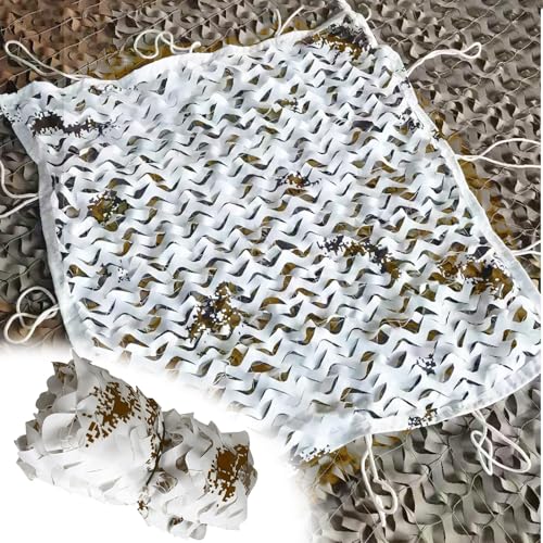 Tarnnetz Schneetarnnetz 3x3m(9.8x9.8ft),Woodland Armee Tarnung Net,Militär Tarnnetz Waldlandschaft für Jagd Camping Garten Party Dekorationen Sonnenschutz Sichtschutz von Ufgwhirl