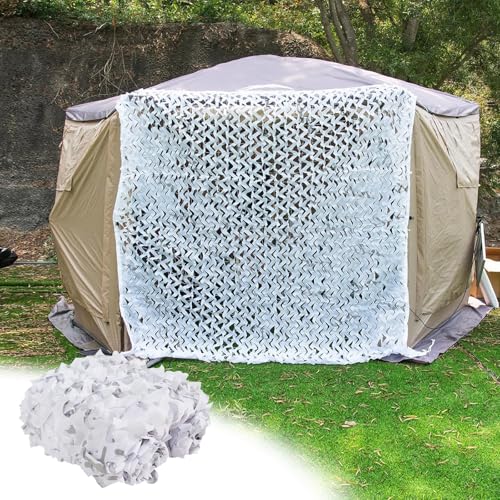 Tarnnetz Weiß für Sonnenschutz,Camouflage Netz 1.5x3m 2x2m 2x3 2x4 3x3m 3x4m 4x6 Weiß Leichtes Outdoor Garten Schattennetz für Jagd Militär Camping Waldlandschaft Camo Netz(Size:3x4m(9.8x13ft)) von Ufgwhirl