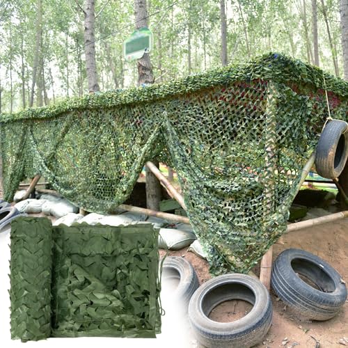 tarnnetz grün 4x7m(13x23ft),Tarnnetz Armee Tarnung Netz,Outdoor Verstärktes Camouflage Netz,Für Jagd Camping Dekorativ von Ufgwhirl
