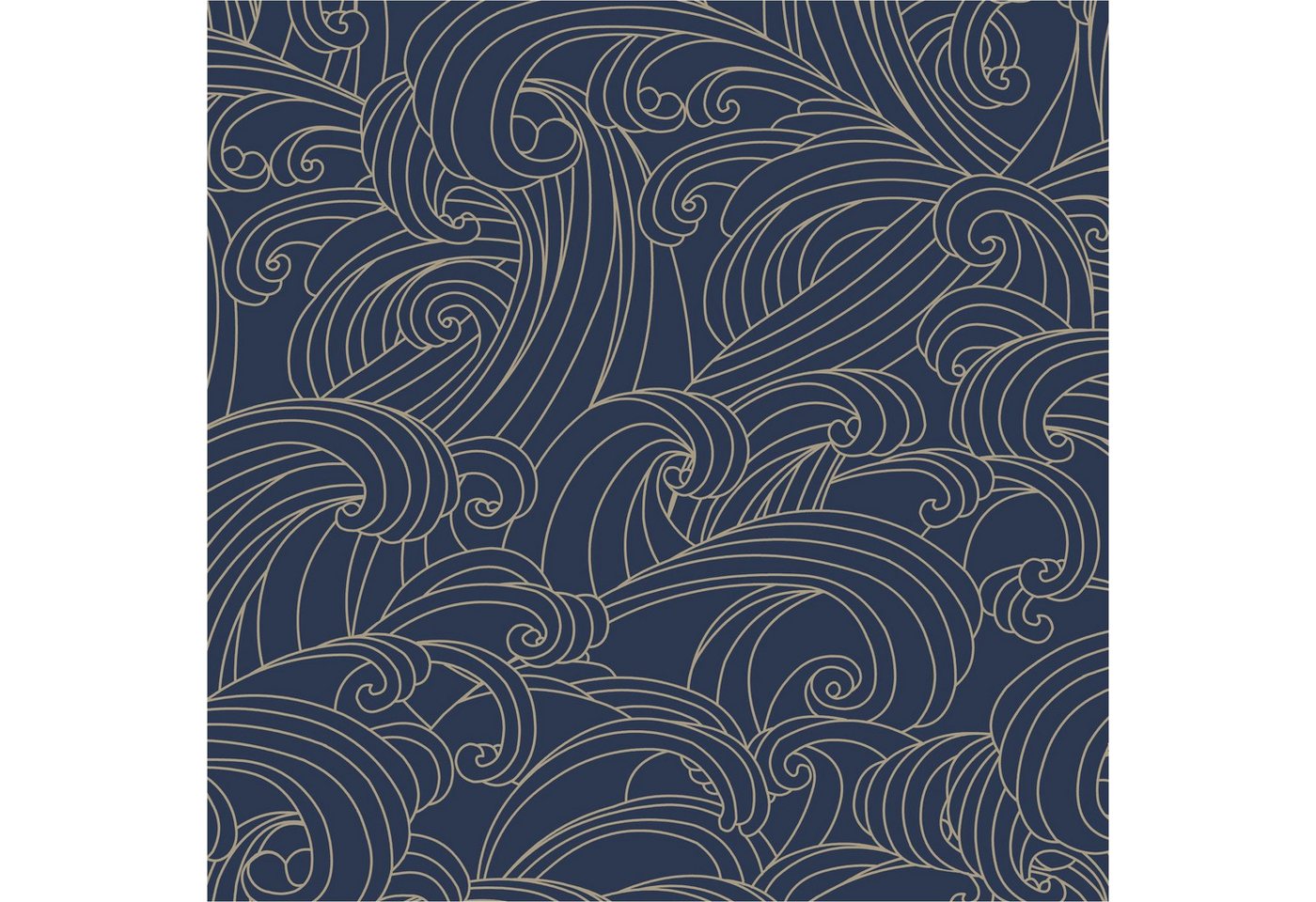 Ugépa Vliestapete M62901 Ugépa Blau Vlies 0.53 x 10.05 m Elegance Wellen von Ugépa