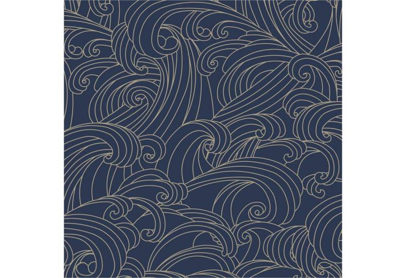 Ugépa Vliestapete M62901 Ugépa Blau Vlies 0.53 x 10.05 m Elegance Wellen von Ugépa