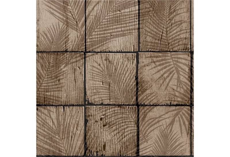 Ugépa Vliestapete M68908 Ugépa Braun Vlies 0.53 x 10.05 m Nomade Holz Palmen von Ugépa