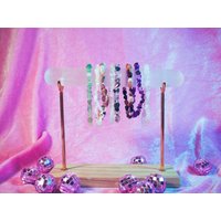 Selenit Schmuckständer Holz Gold Armbänder Ketten Selenit Schmuckständer Holz Gold Armbänder Ketten von UglyJewelryDE