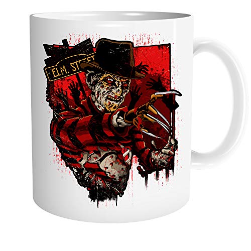 Uglyshirt89 Elm Street Tasse | Kaffeetasse Teetasse Geschenk Horror Halloween Nightmare Freddy von Uglyshirt89