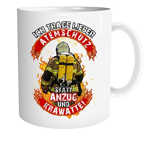 Uglyshirt89 Feuerwehr Tasse | Kaffeetasse Teetasse Geschenk Freiwillige Papa Held Hero FFW 112 | M4 von Uglyshirt89