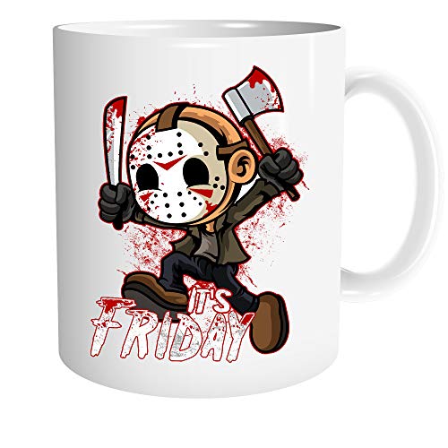 Uglyshirt89 It's Friday Tasse | Kaffeetasse Teetasse Geschenk Freitag der 13 Halloween Horror von Uglyshirt89