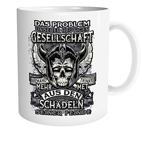 Uglyshirt89 Schädel Seiner Feinde Tasse | Kaffeetasse Teetasse Geschenk Odin Wikinger Valhalla Vikings von Uglyshirt89