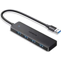 HUB - CM219 25851 mit 4 USB-A 3.0-Anschlüssen und USB-A 3.0-Kabel 15 cm – Schwarz - 4 Anschlüsse von Ugreen