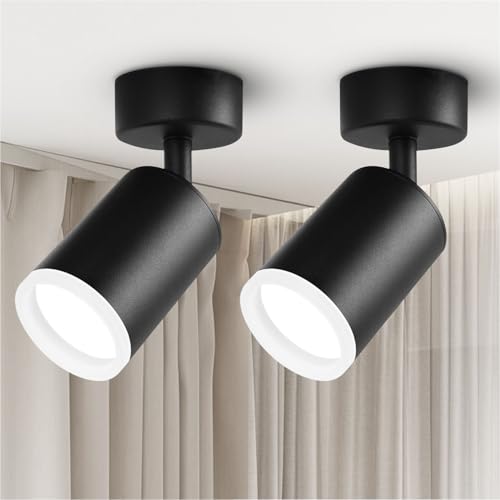 Ugvmn 2er Deckenleuchte 1 Flammig, Schwarz Schwenkbar Deckenstrahler, GU10 Wandleuchte Deckenlampe, Moderne Deckenlampe, Deckenspots für Wohnzimmer Schlafzimmer Küche Flur (Glühbirne Nicht Enthalten) Ugvmn 2er Deckenleuchte 1 Flammig, Schwarz Schwenkbar Deckenstrahler, GU10 Wandleuchte Deckenlampe, Moderne Deckenlampe, Deckenspots für Wohnzimmer Schlafzimmer Küche Flur (Glühbirne Nicht Enthalten) von Ugvmn