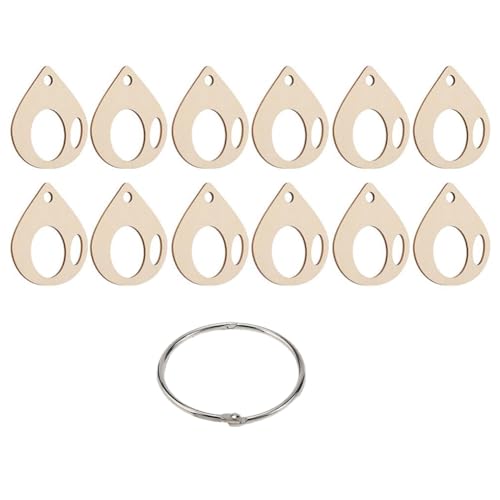 Uhidka 100 Stück Stickgarn-Tropfen, Holzfaden, Kreuzstich-Spulen, Wickelbrett, Karte, Handarbeitsfaden-Organisation, 50x44mm von Uhidka